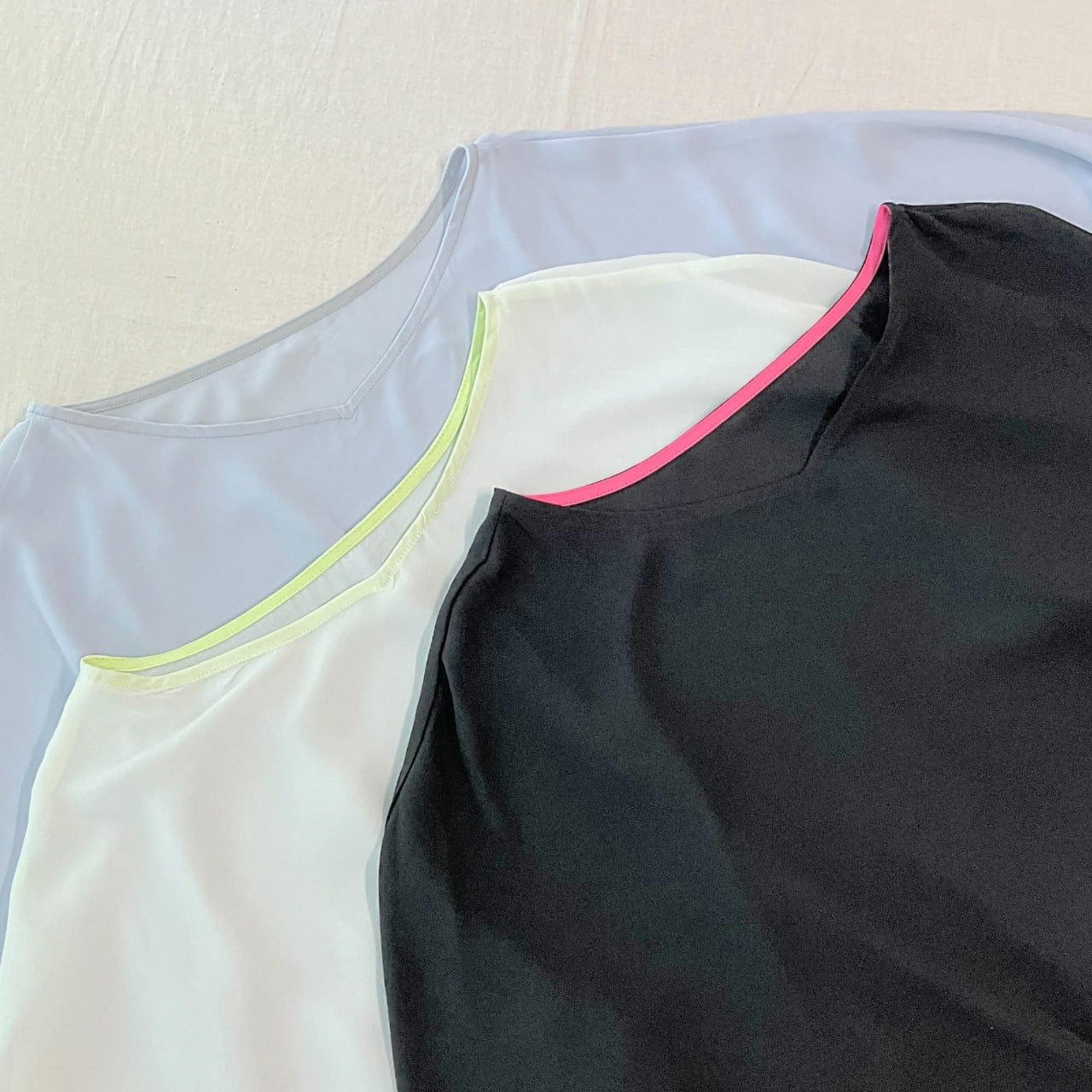 リブヘムライントップス ホワイト Free