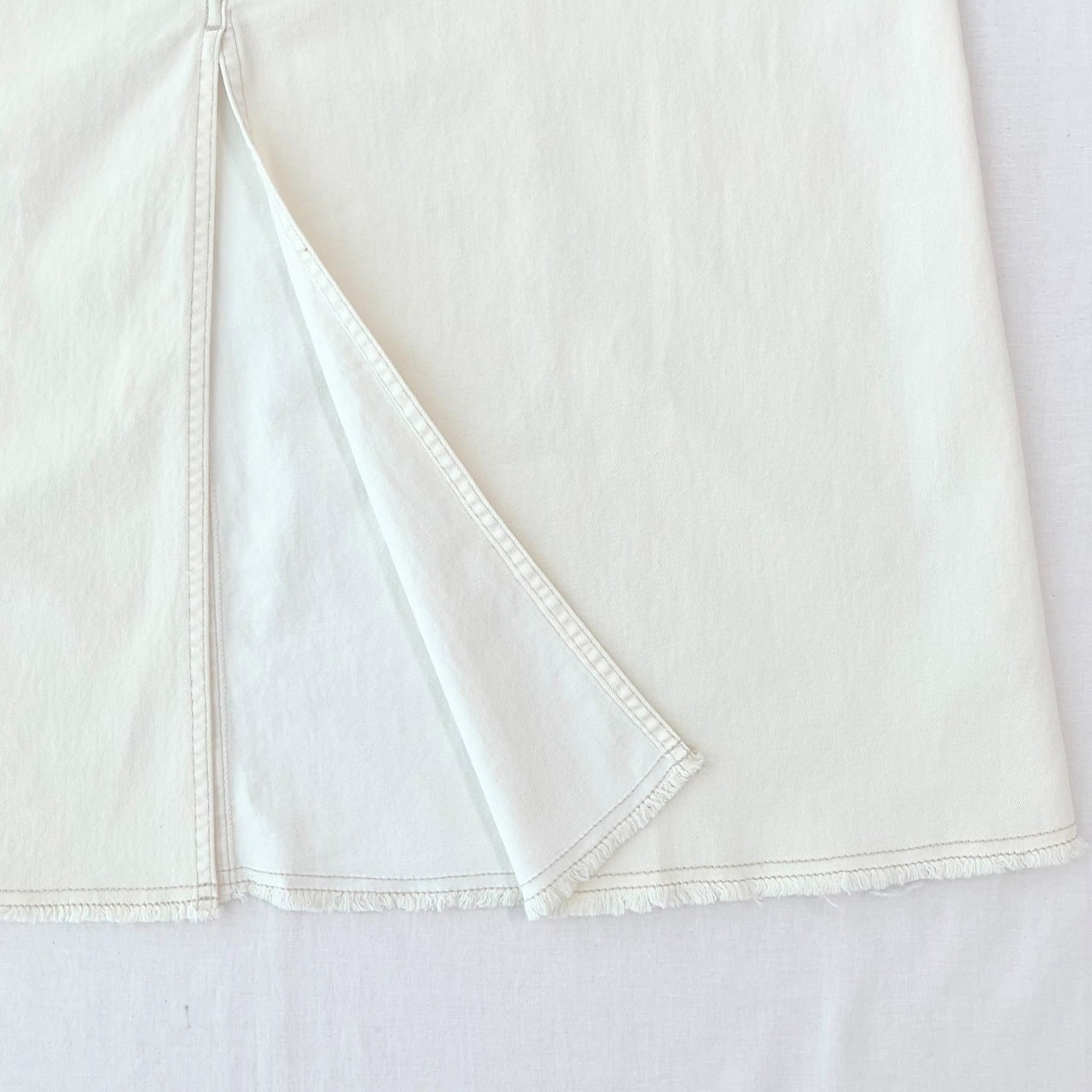 ストレッチデニムナロースカート ホワイト Free