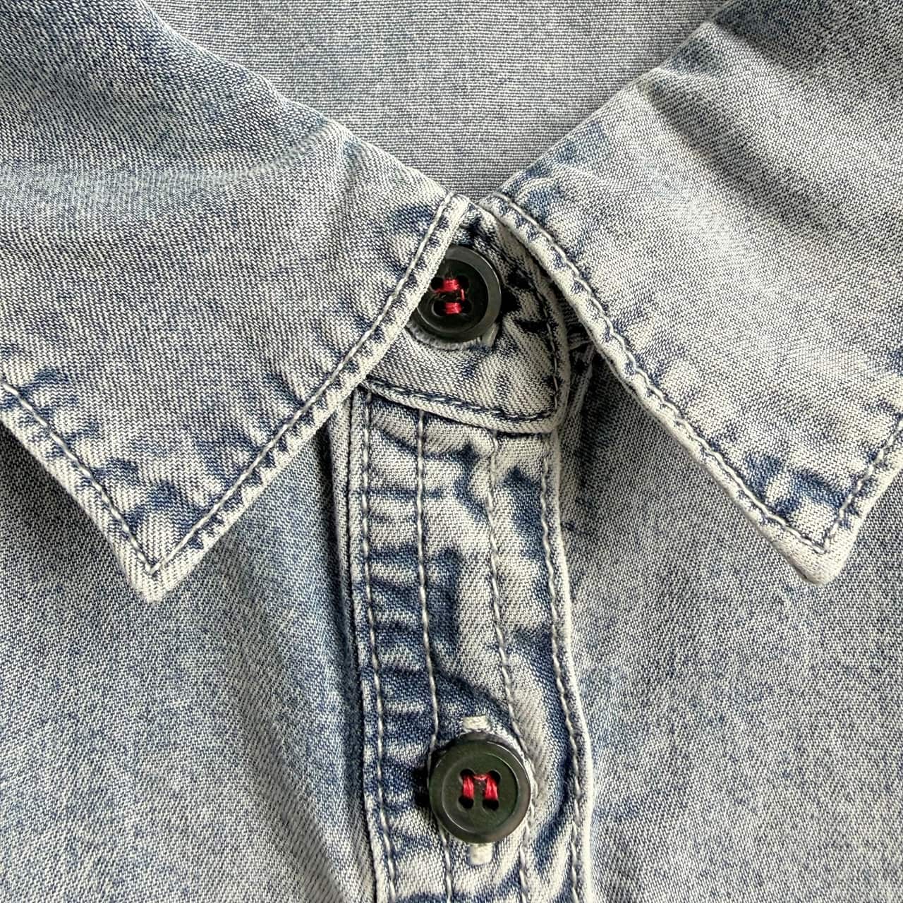 Qバックモノグラムテンセルデニムシャツ ブルー Free