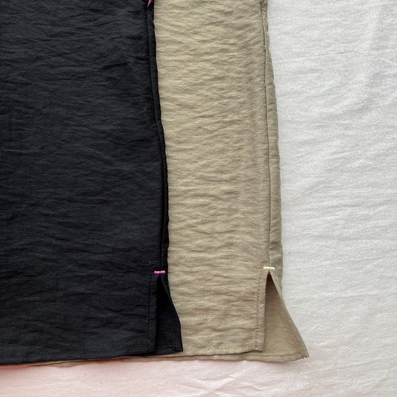 【セットアップ対応】レーヨンスラブネックベルトブラウス カーキ Free