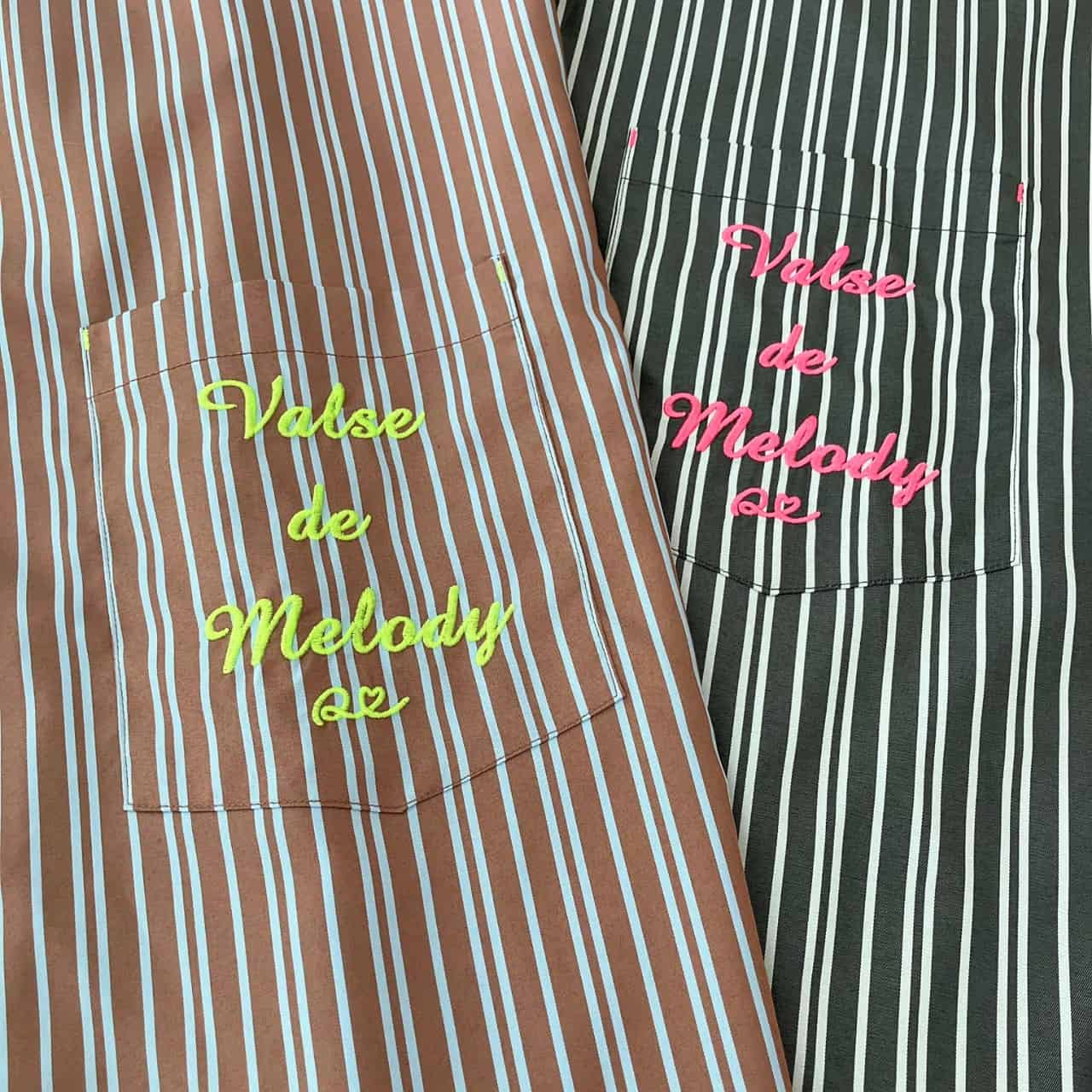 ポケット刺繍ロングシャツ ブラウン Free