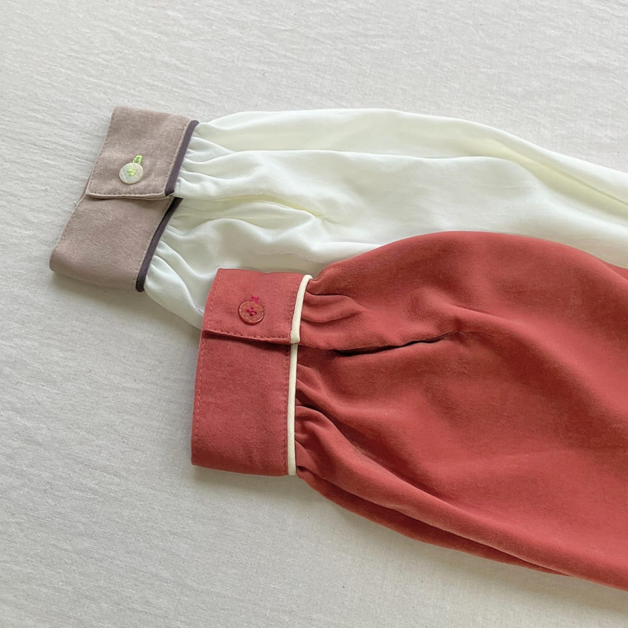 ラインボウタイブラウス テラコッタ Free