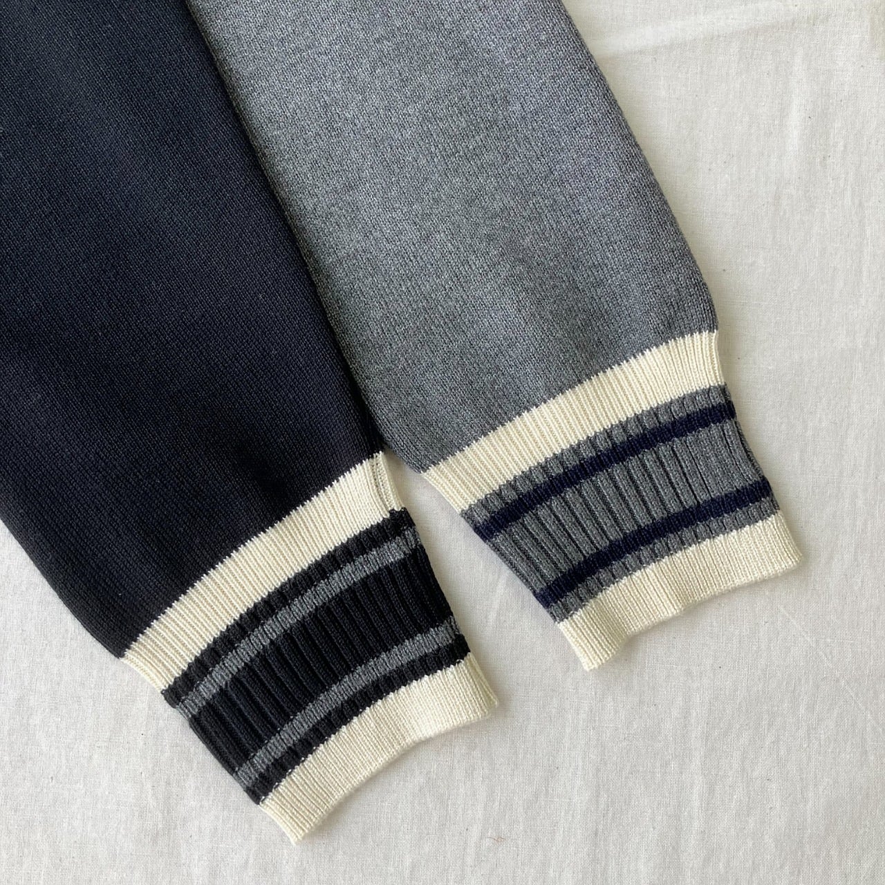 バイカラーカーディガン グレー Free