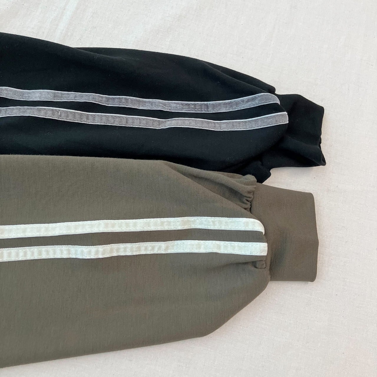 ソフトダンボールバイカラーラインワンピース カーキ Free