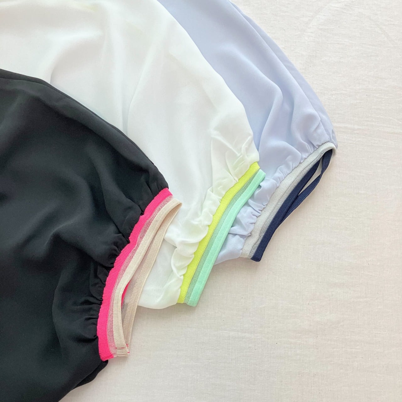 リブヘムライントップス ホワイト Free