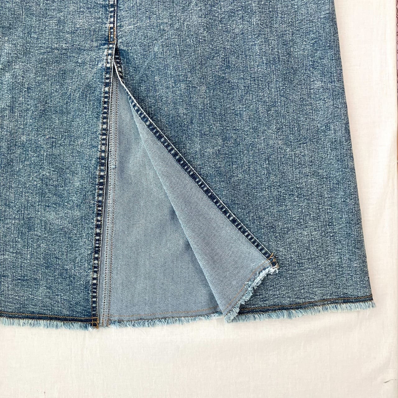 ストレッチデニムナロースカート ホワイト Free