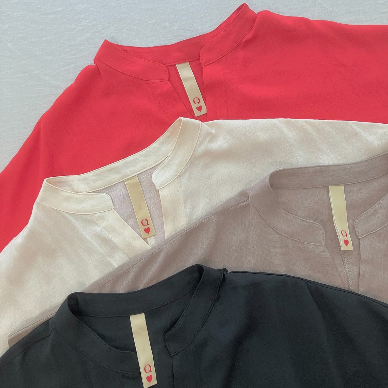 ウォッシャブルスキッパーシャツ レッド Free