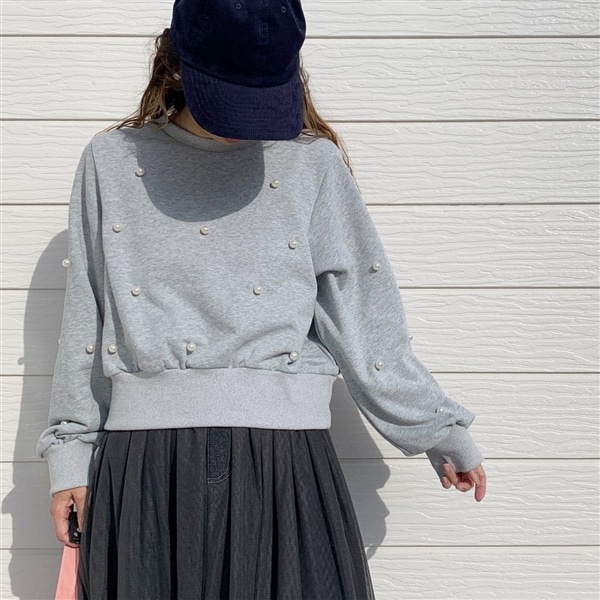 パールデザインスウェット グレー Free