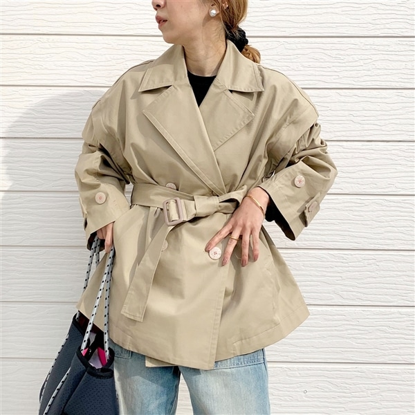 2wayショートトレンチ ベージュ Free