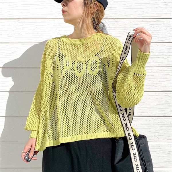 メッシュロゴニット ライム Free