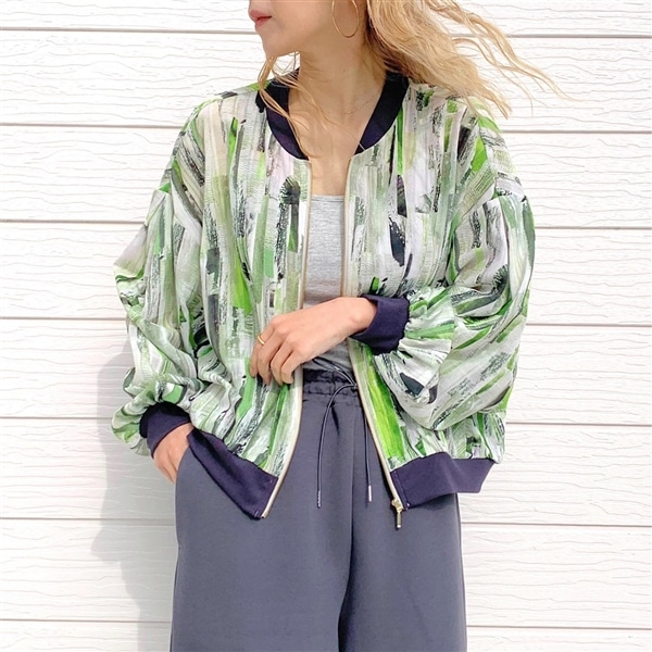 ニュアンスカラーブルゾン グリーン Free