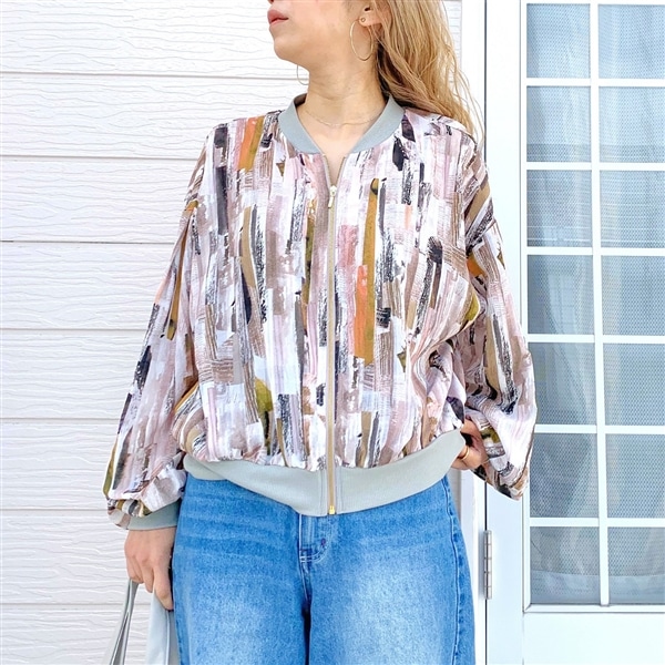 ニュアンスカラーブルゾン ベージュ Free