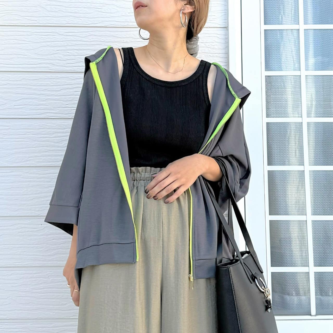 ドッキングドルマンパーカー グレー Free