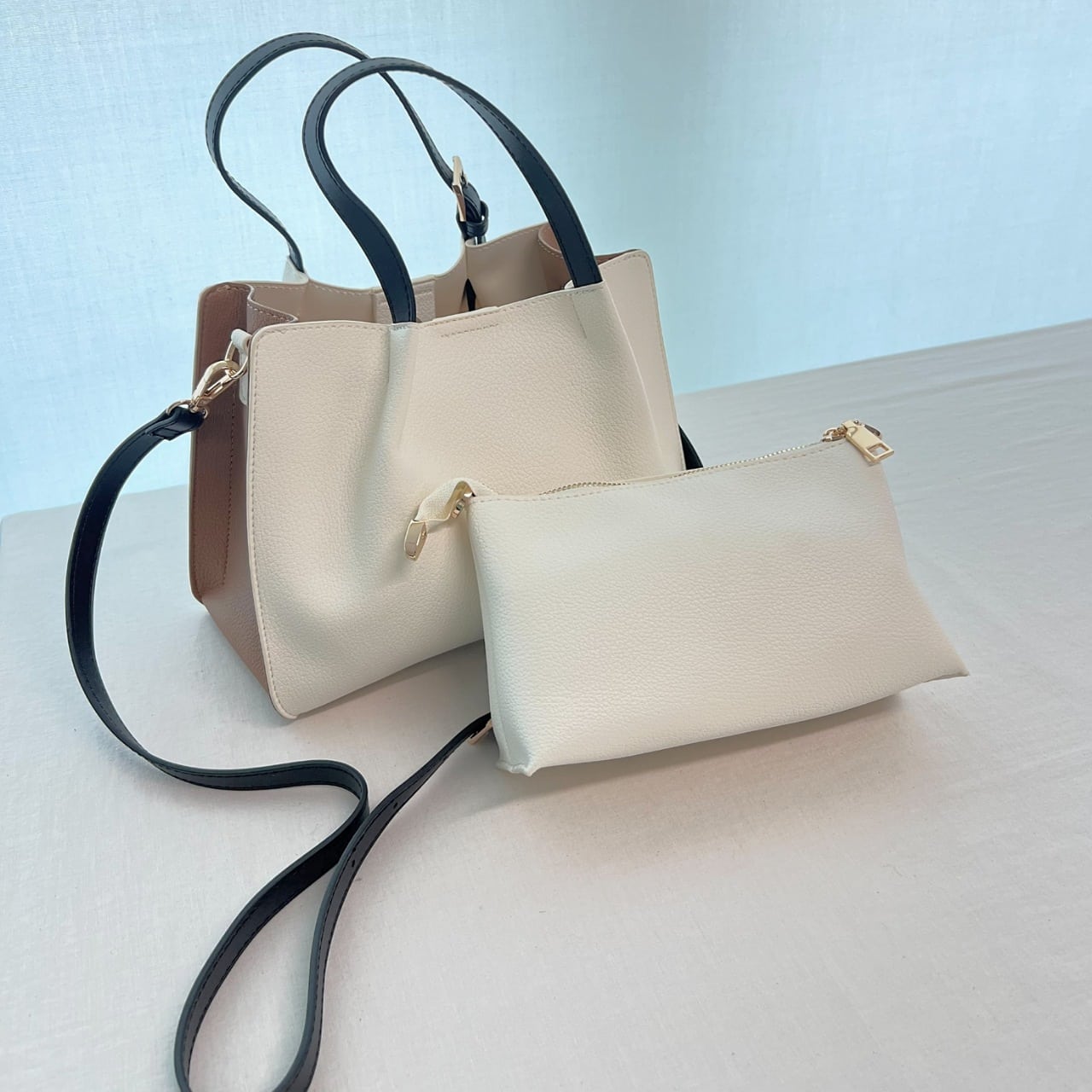 ショルダーバック付きトート アイボリー Free