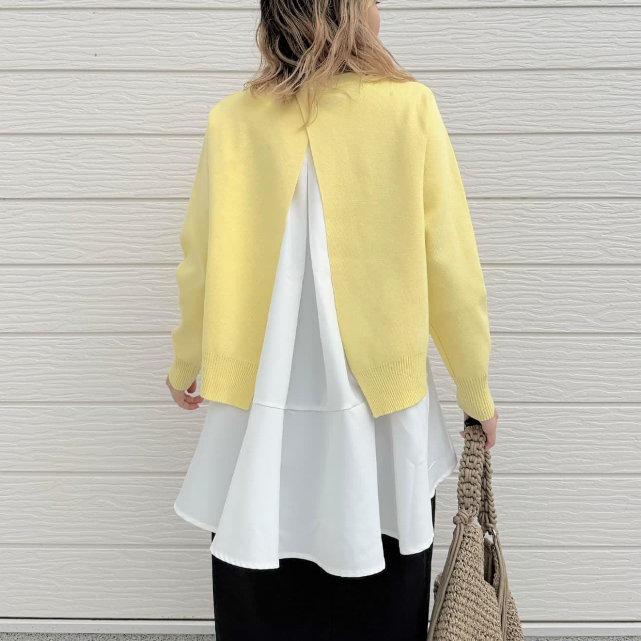 フレアタンクレイヤードニット イエロー Free