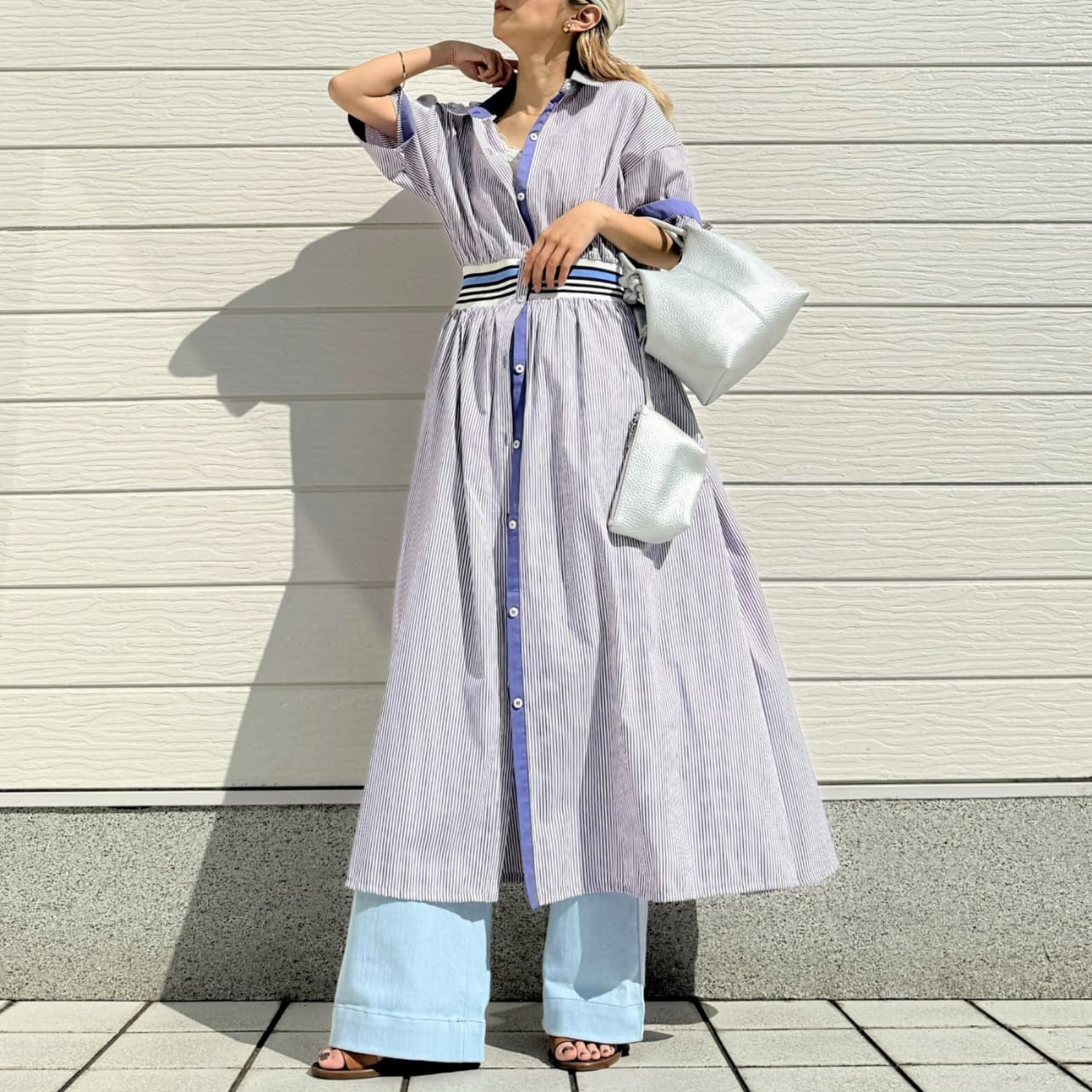 リブドッキングワンピース パープル Free