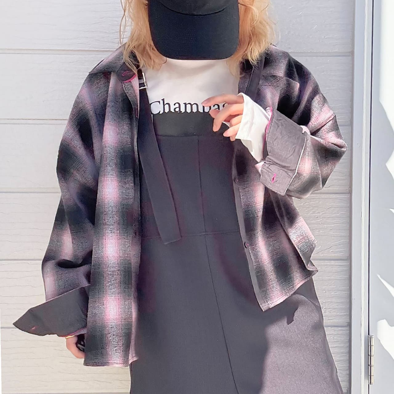 シャドーチェックオーバーサイズシャツ