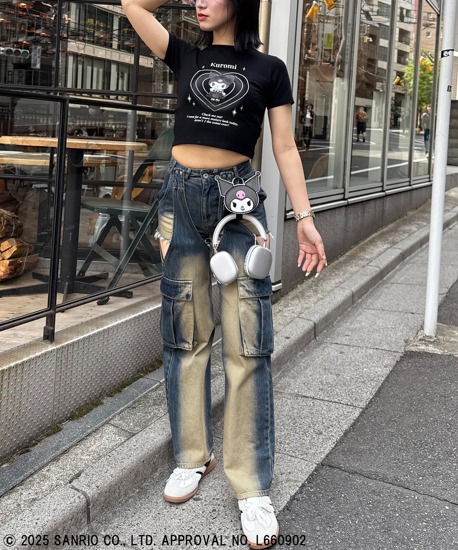 【Sanrio characters/サンリオキャラクターズ】クロミＴシャツ ブラック F