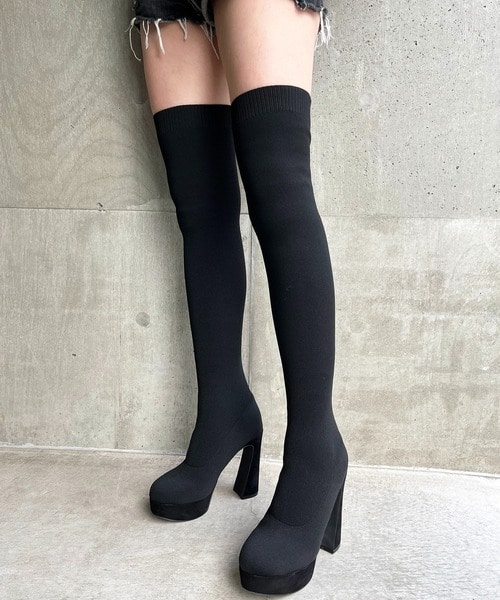 STANさまHIAND ブラック ニーハイブーツ 25(24.5の人にも推奨) 楽天市場】ブーツ ニーハイ ニーハイブーツ ロングブーツ
