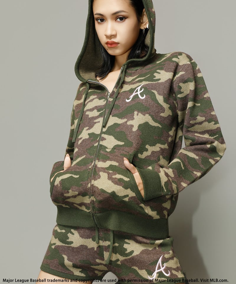 【MLB】刺しゅうロゴニットセットアップ カーキ系 F