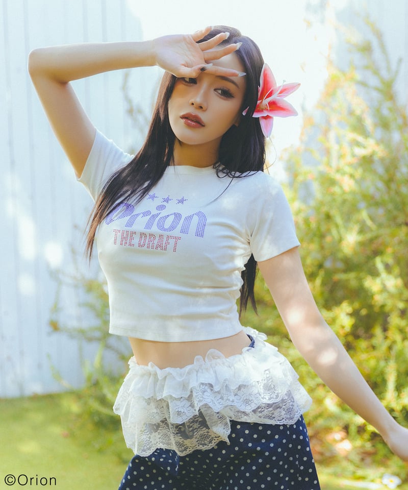 【Orion/オリオン】ラインストーンちびTシャツ ホワイト F