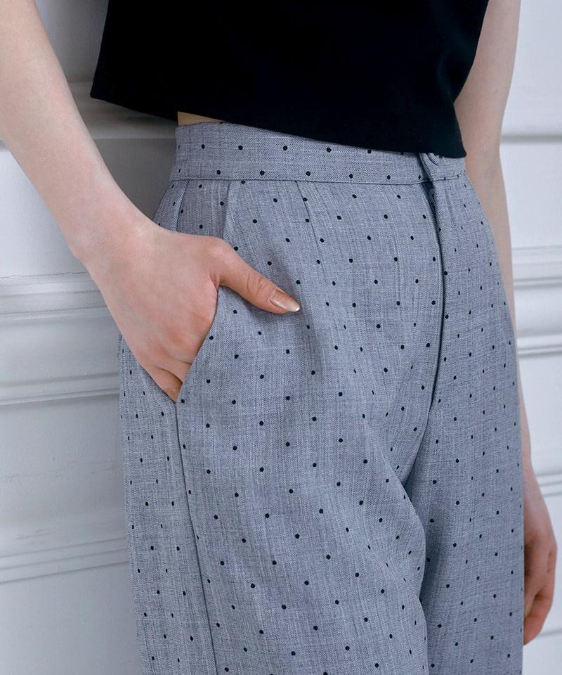ドットワイドパンツ グレー F