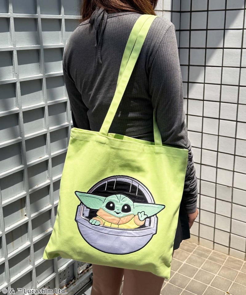 【STAR WARS/マンダロリアン/グローグー】トートバッグ グリーン F