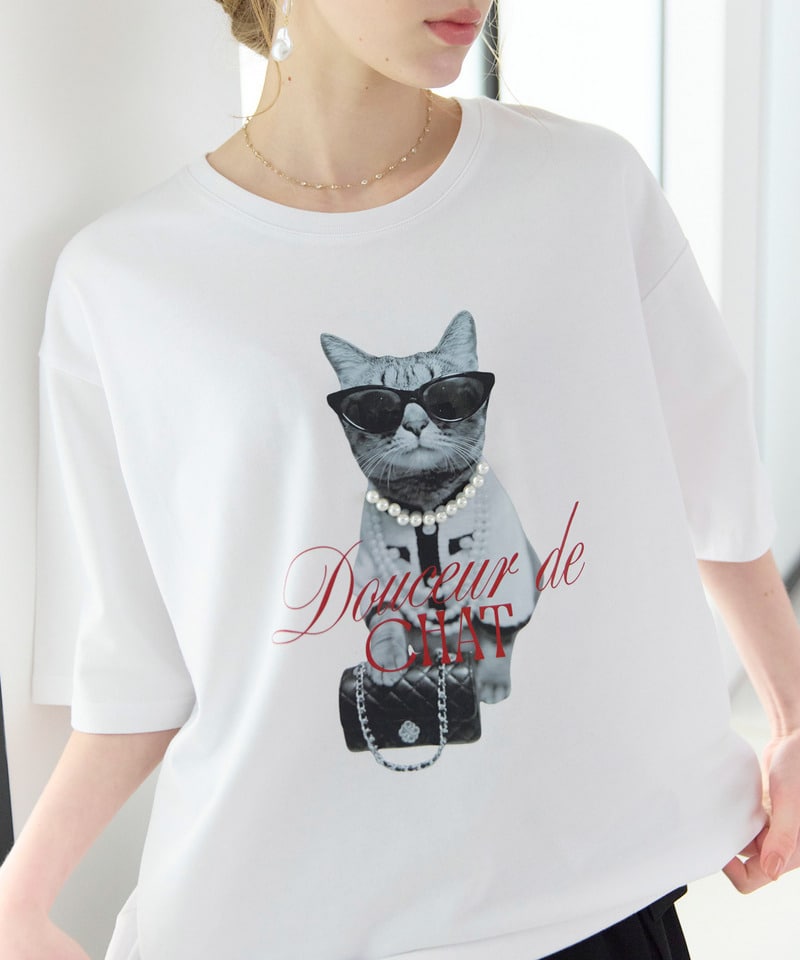 Petite Lady Cat BIG T ホワイト F