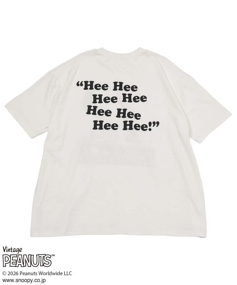 【PEANUTS/SNOOPY&WOODSTOCK】スヌーピー＆ウッドストックＴシャツ ホワイト F