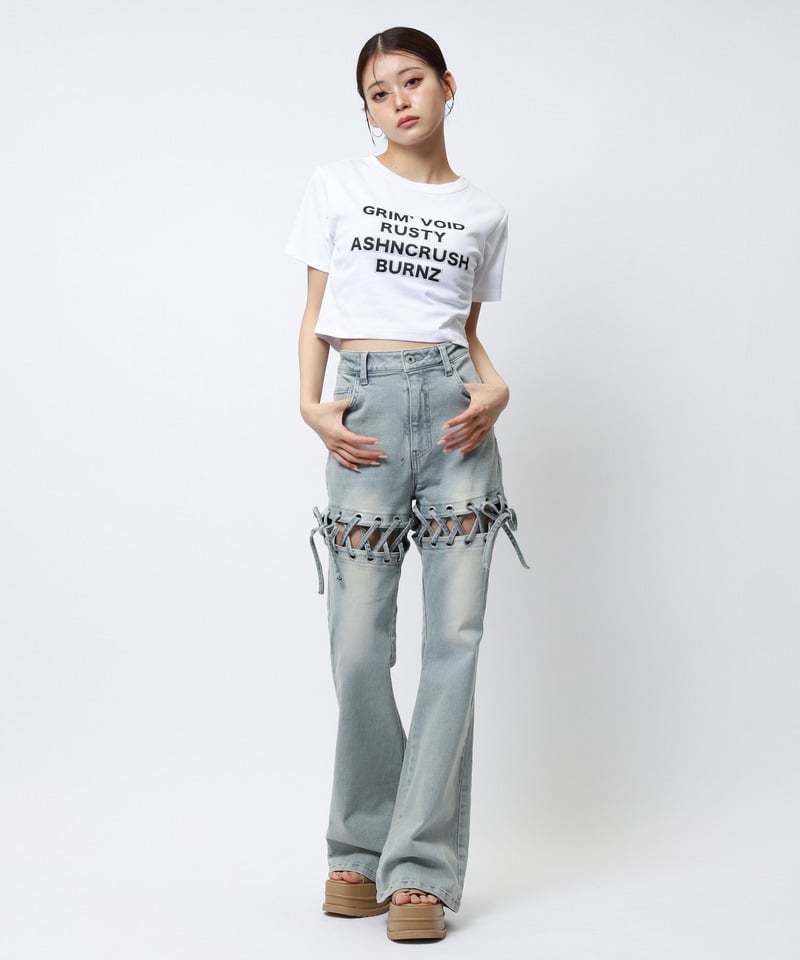 ラインストーンロゴミニTシャツ ドット F