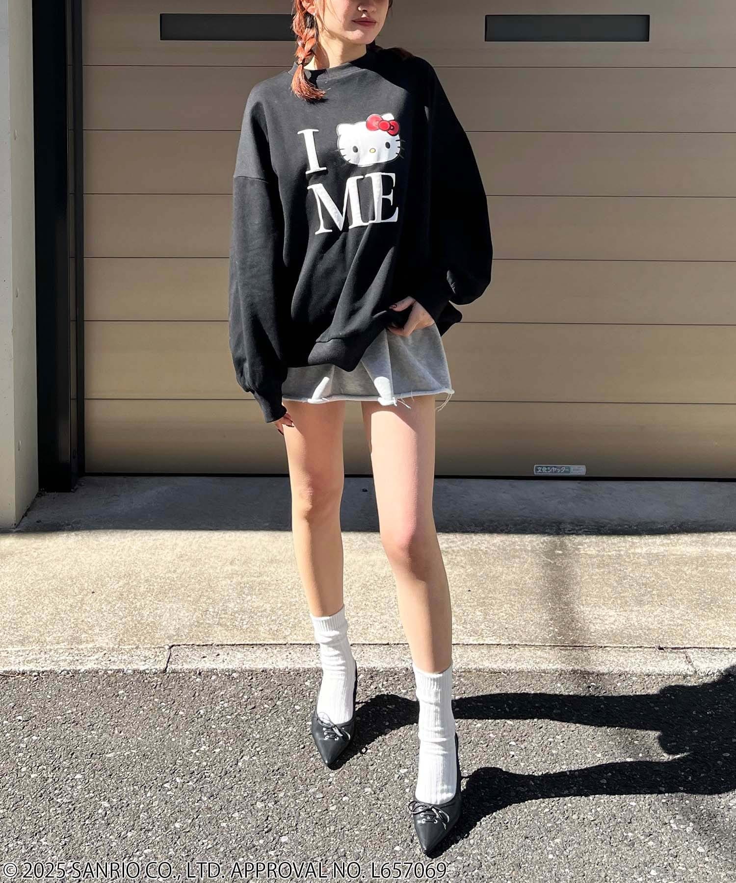 【Sanrio characters/サンリオキャラクターズ】I LOVEハローキティスウェットプルオーバー ホワイト F