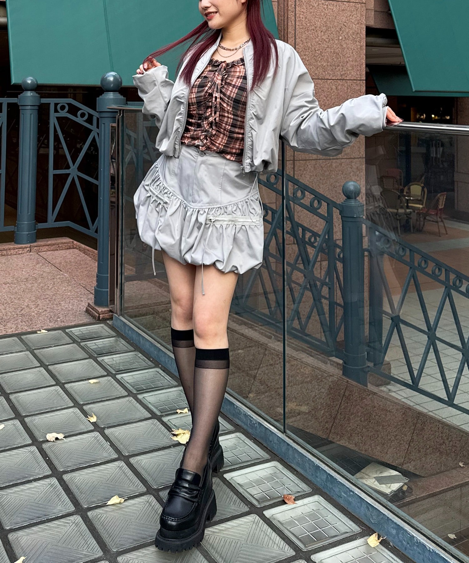 袖ギャザーブルゾン グレー F