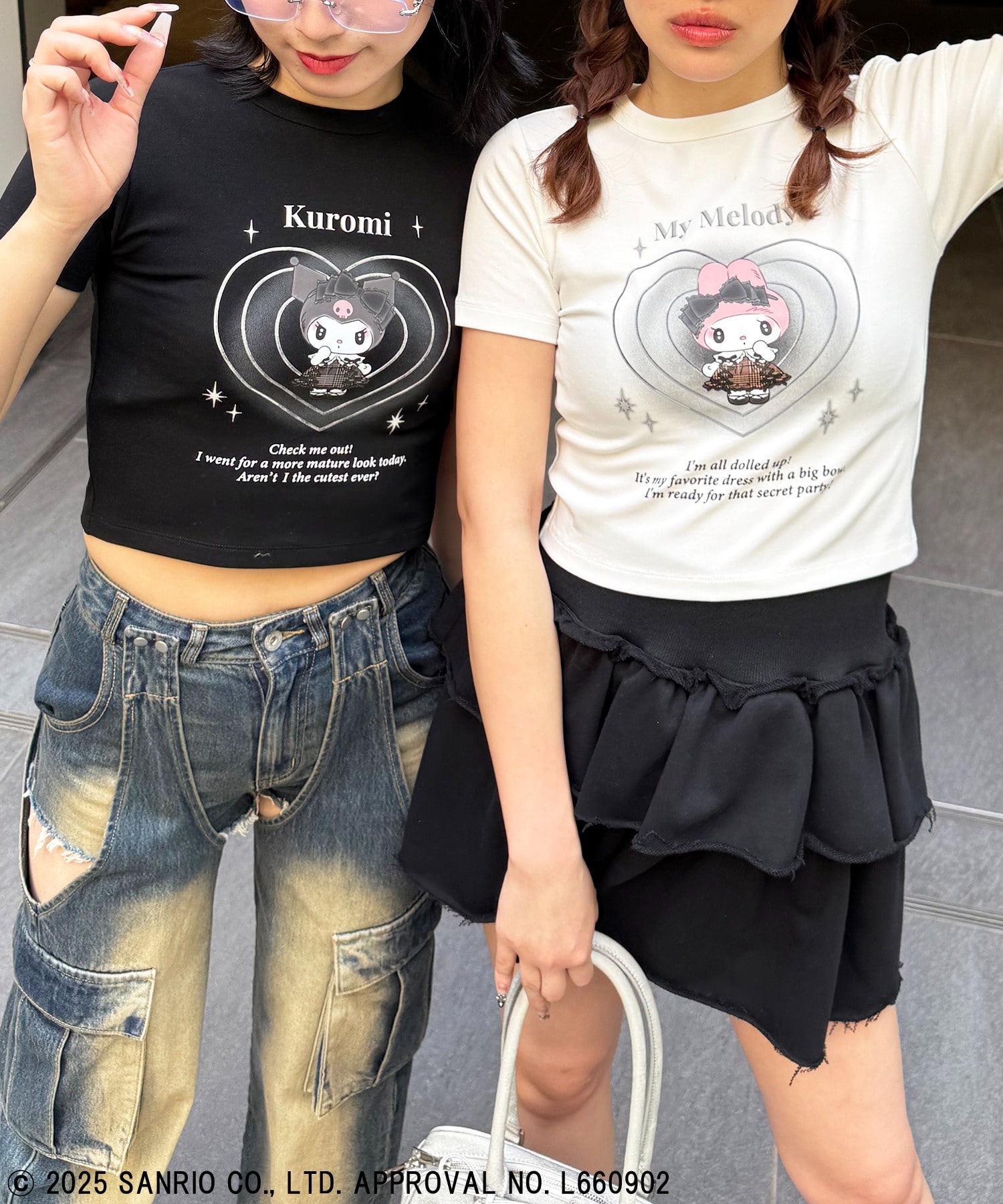 【Sanrio characters/サンリオキャラクターズ】クロミＴシャツ ブラック F