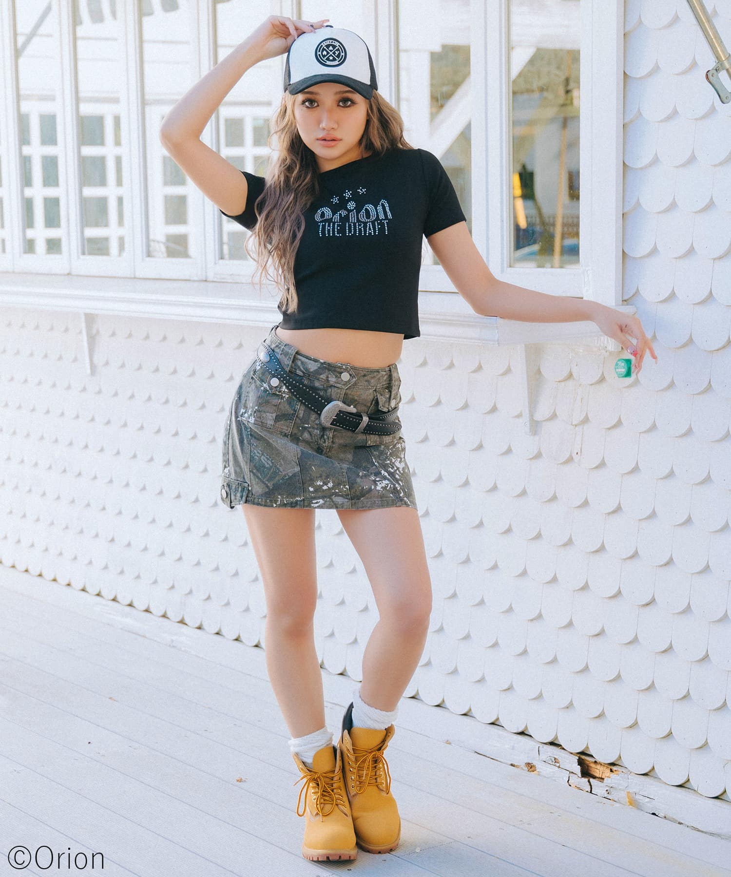 【Orion/オリオン】ラインストーンちびTシャツ ホワイト F