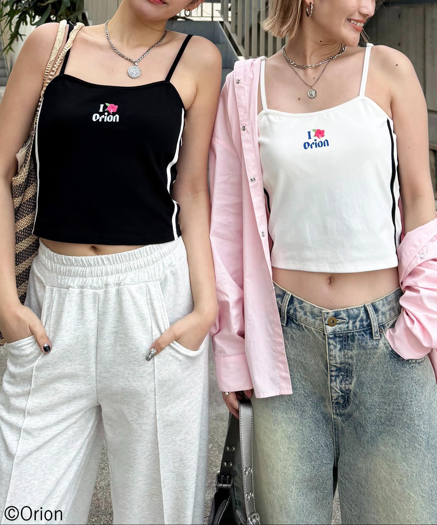 【Orion/オリオン】サイドラインワンポイントキャミソール ホワイト F