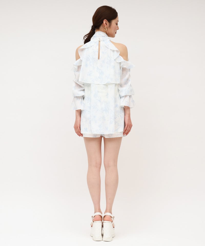 【ONLINE限定カラーあり】リボン付コールドショルダーブラウスセットアップ その他 F