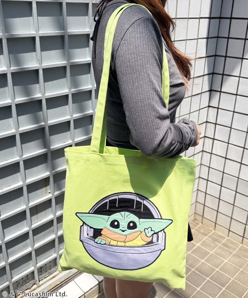 【STAR WARS/マンダロリアン/グローグー】トートバッグ グリーン F