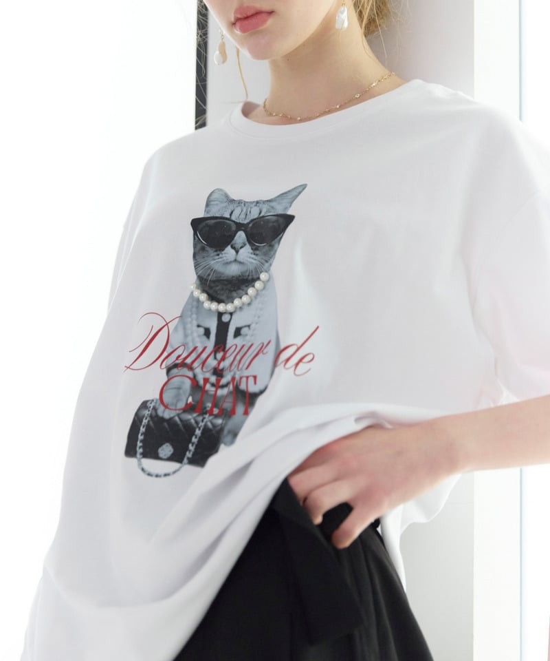 Petite Lady Cat BIG T ホワイト F