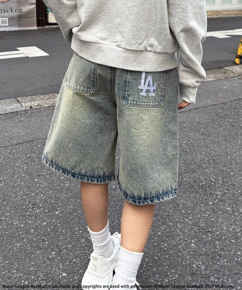【MLB】ハーフデニム デニムブルー F