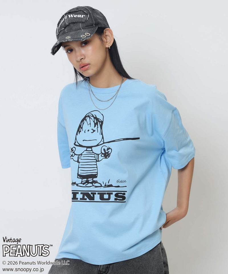 【PEANUTS/LINUS】ライナスＴシャツ ブルー F