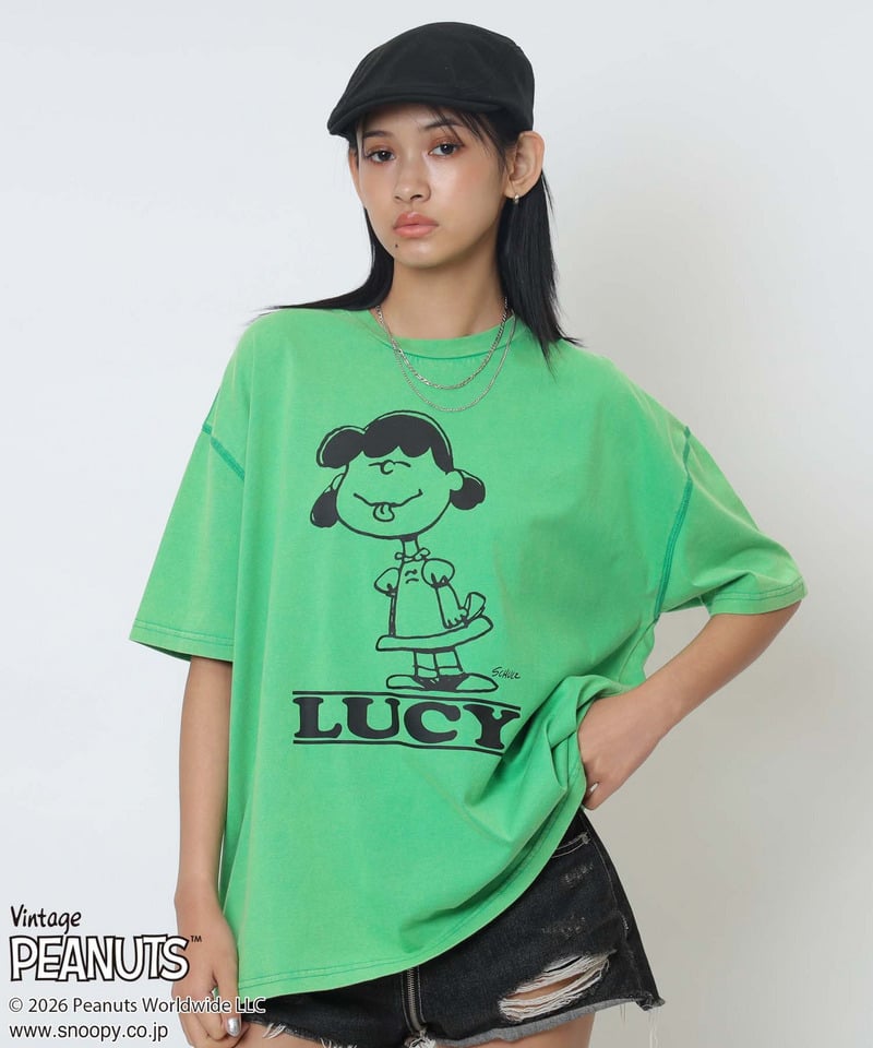 【PEANUTS/LUCY】ルーシーＴシャツ グリーン F