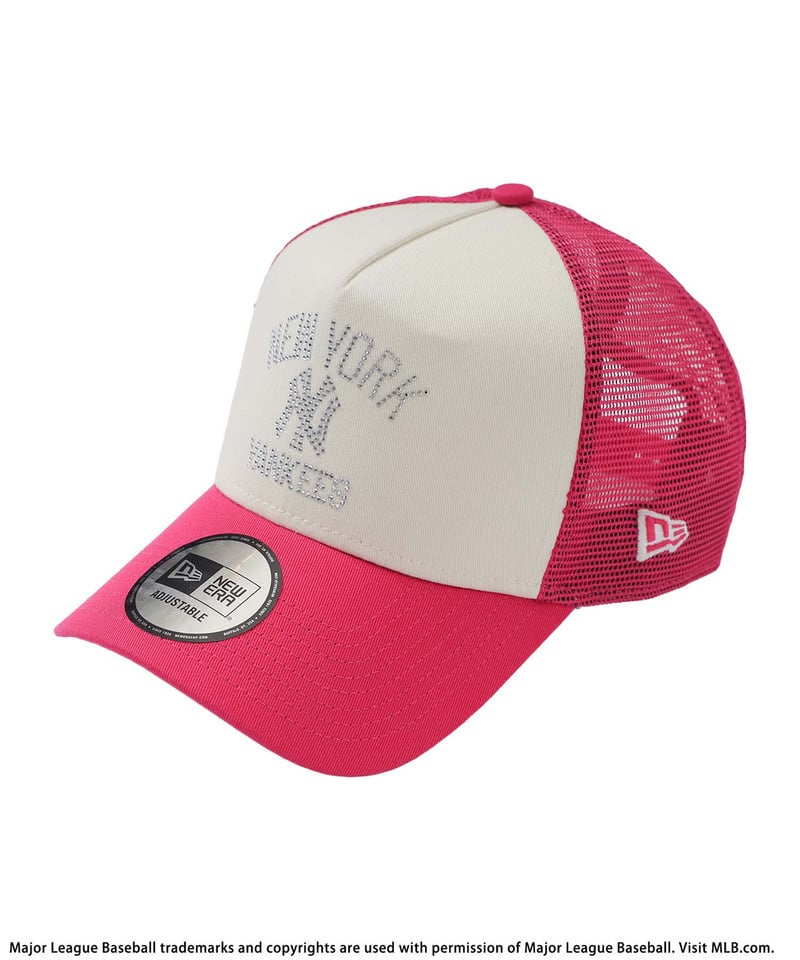【NEW ERA】MLBラインストーンロゴ9FORTY A-Frameキャップ ピンク F