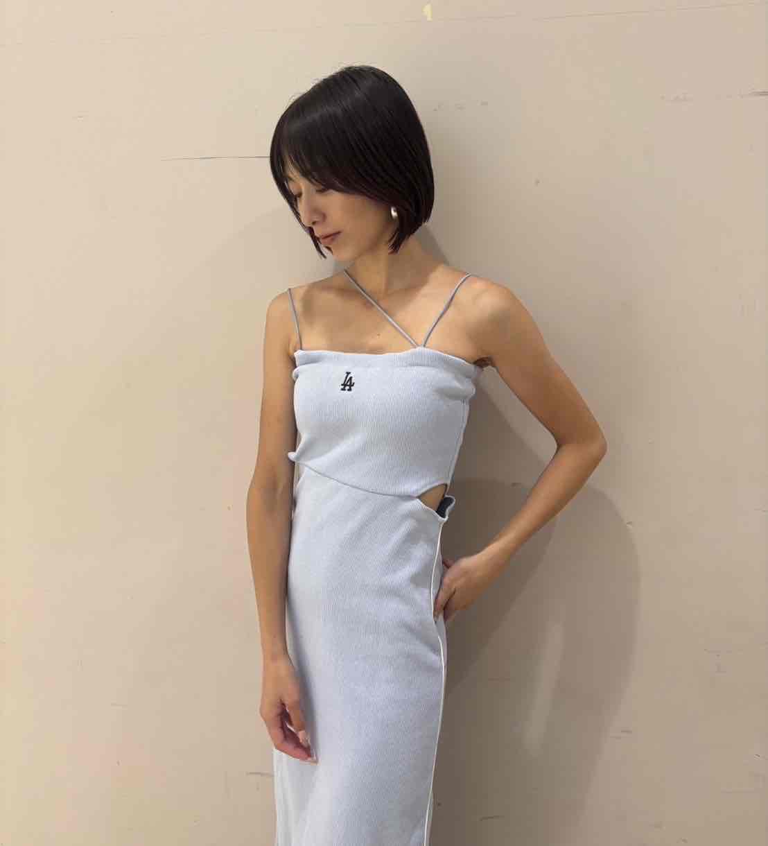 【MLB】サイドオープンキャミロングワンピース ブラック F