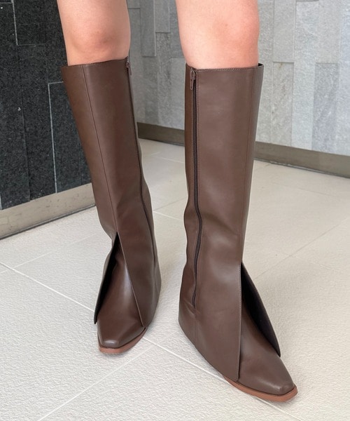 カバーロングブーツ ブラウン M