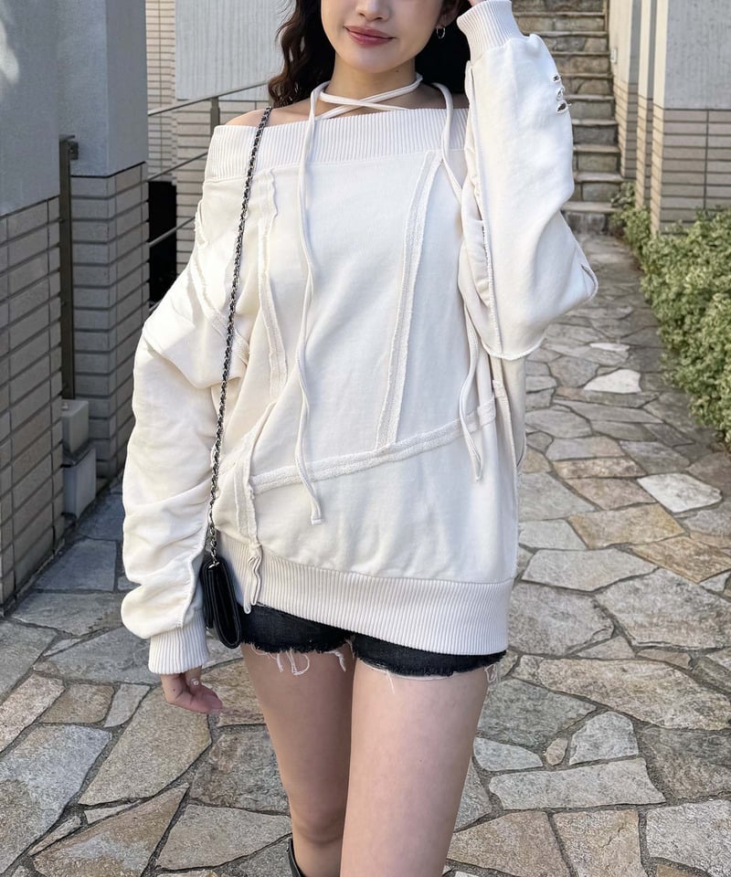 チョーカーピグメントオーバーチュニック オフホワイト F