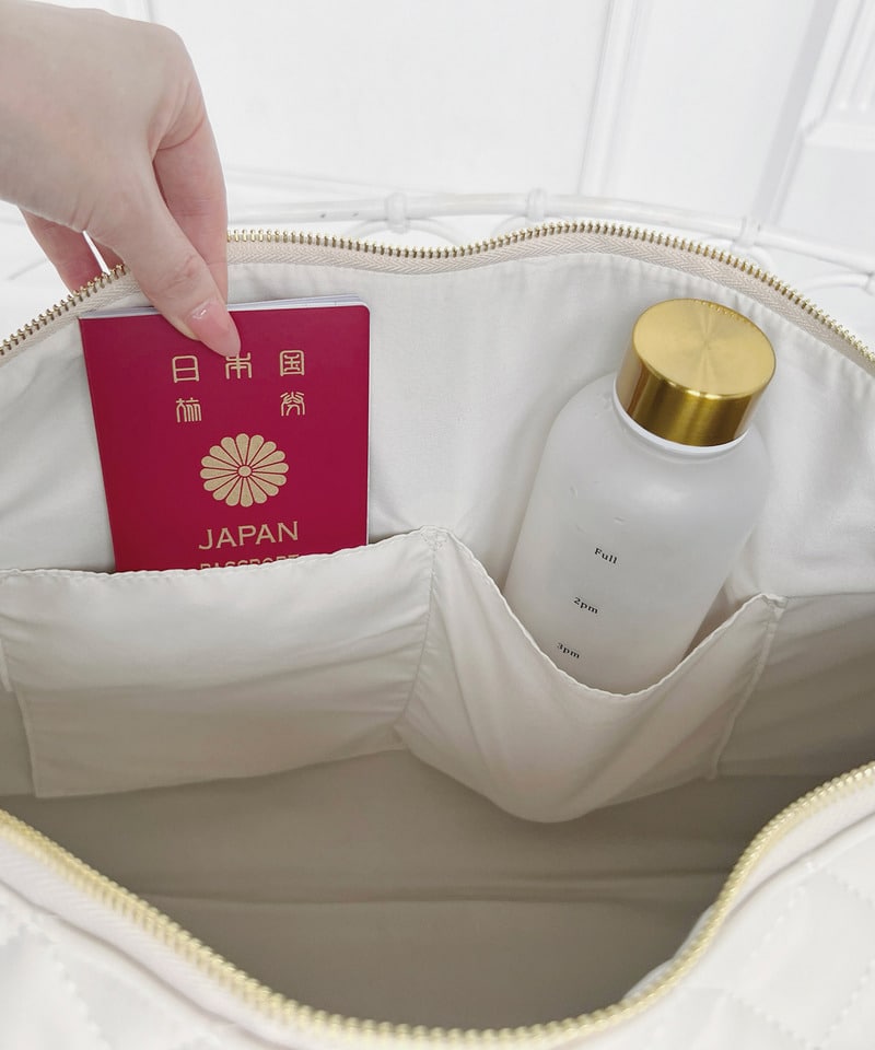 公式通販限定カラーあり【Mサイズ】キルティングボストンBAG ブラック F