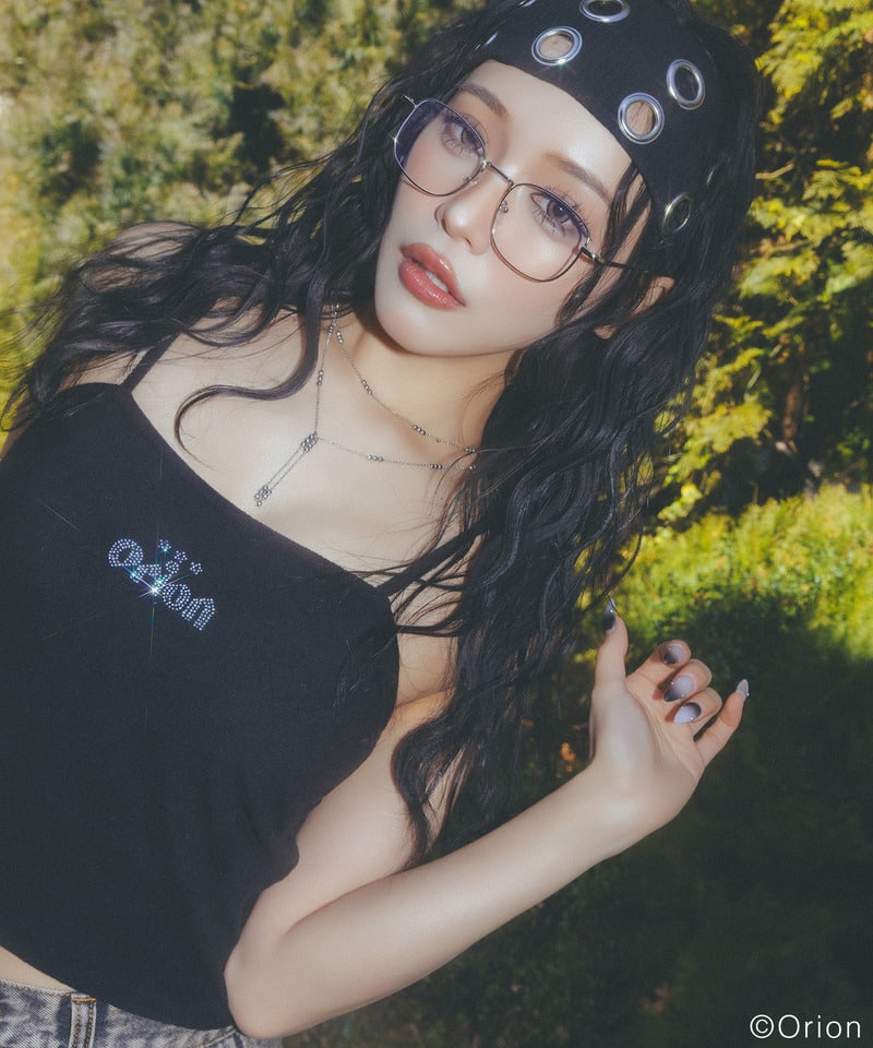 【Orion/オリオン】ラインストーンロゴパイルキャミソール ブラック F