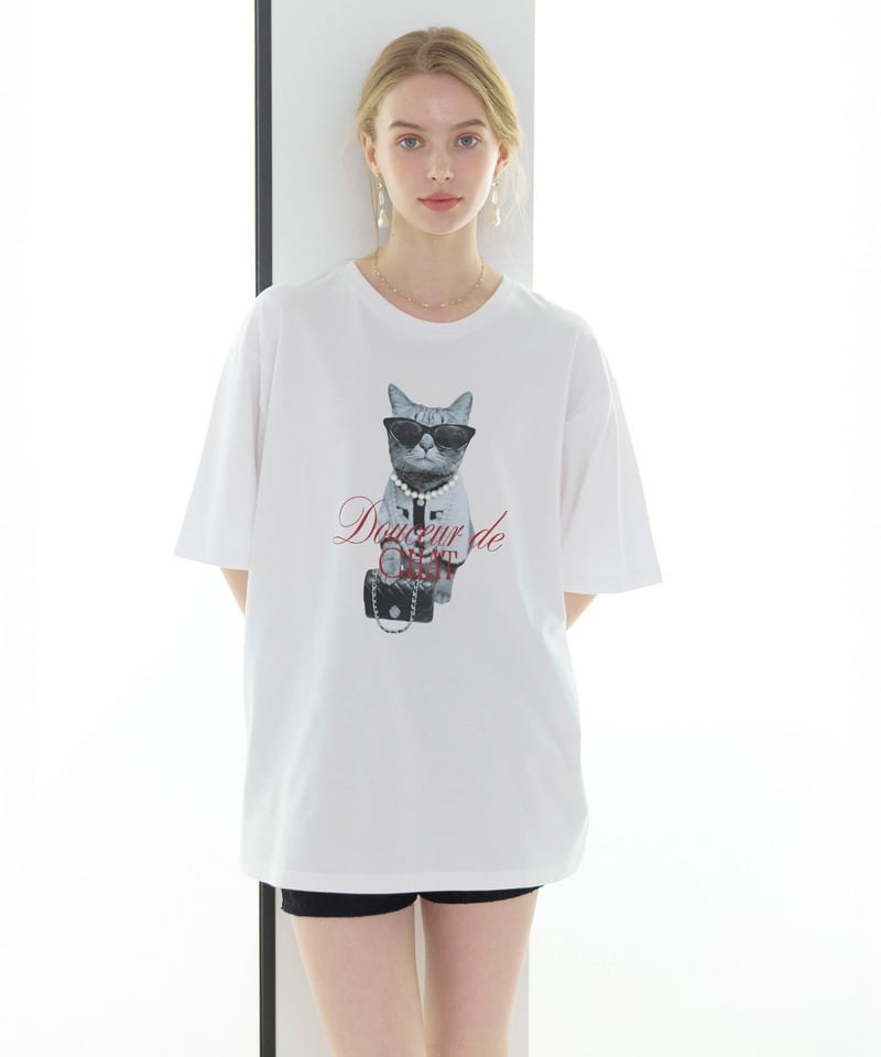 Petite Lady Cat BIG T ホワイト F