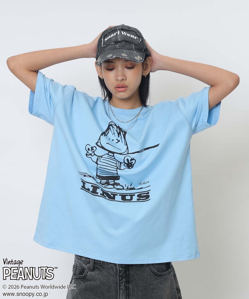 【PEANUTS/LINUS】ライナスＴシャツ ブルー F