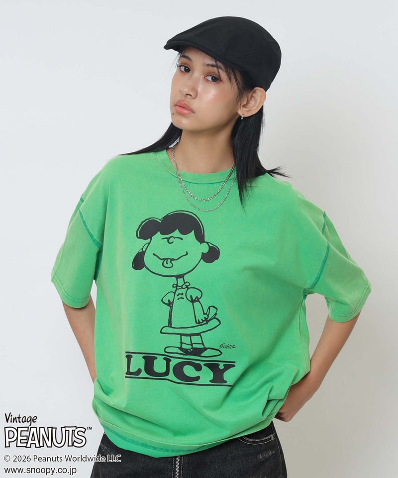 【PEANUTS/LUCY】ルーシーＴシャツ グリーン F